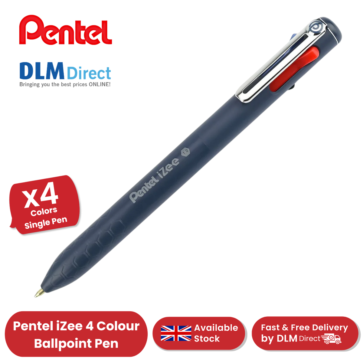 Pentel iZee 4-Color Retractable Ballpoint Pen Standard