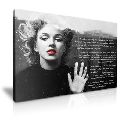 MARILYN MONROE & QUOTES Canvas Print Wall Art Deco ~ More Size ~ | eBay