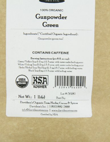 Davidson's Organics Gunpowder Green Loose Leaf Tea 16-Ounce Bag