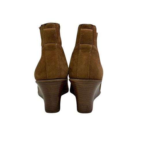 Calvin Klein B Tabby Brown Suede Wedge Heel Western Bootie Shoes Size 8.5 - Picture 3 of 11