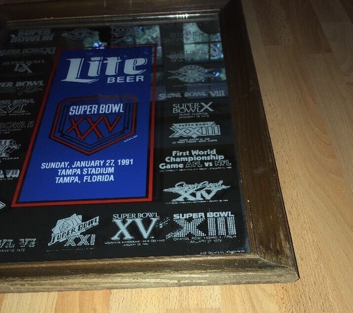 SUPER BOWL XXV 1991 LITE BEER BAR MIRROR SIGN - Picture 4 of 12