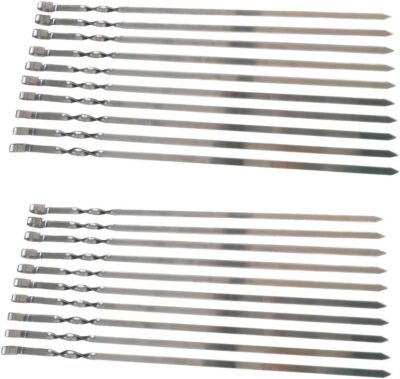 20x Schaschlik-Spieße 50cm EXTRA STARK 2mm aus Edelstahl Schampura Grillspieße