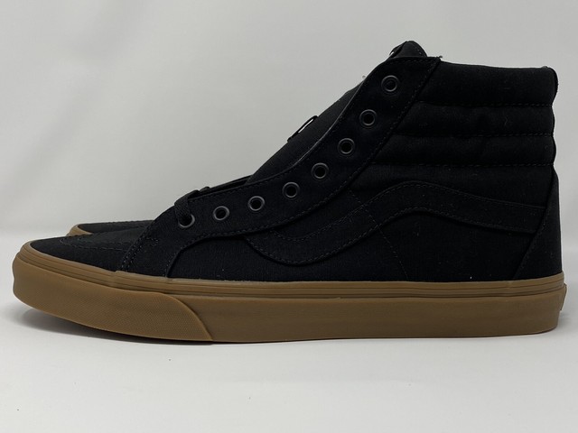 vans sk8 hi black gum sole