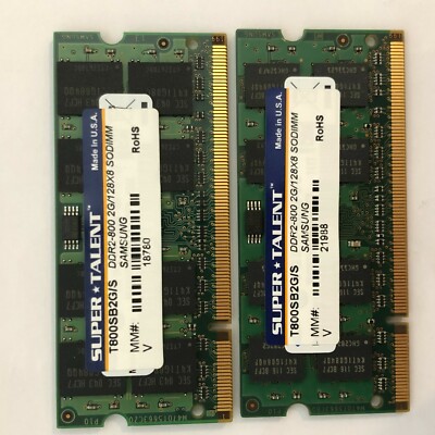 Samsung Ddr2 Dual Channel Ram Super Talent DDR2-800 SODIMM 4GB