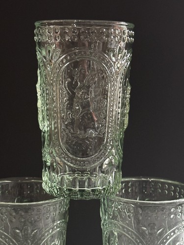 Tabla Home Green Hobnail Cottontail Rabbit Glasses Set of 4 Easter Spring - Picture 5 of 21