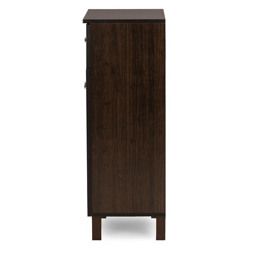 2 Door Shoe Cabinet Rack W/ 3 Shelves & 1 Drawer Standing Closet Home Wooden New - Picture 3 of 6