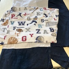 Pottery Barn Kids Sports Crib Fitted Sheet And Crib Solid Blue Bed Skirt