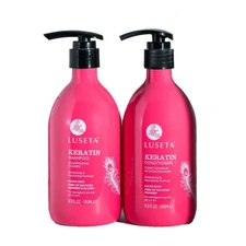 Luseta Keratin Smooth Shampoo & Conditioner Set for Straight and Wavy Hair