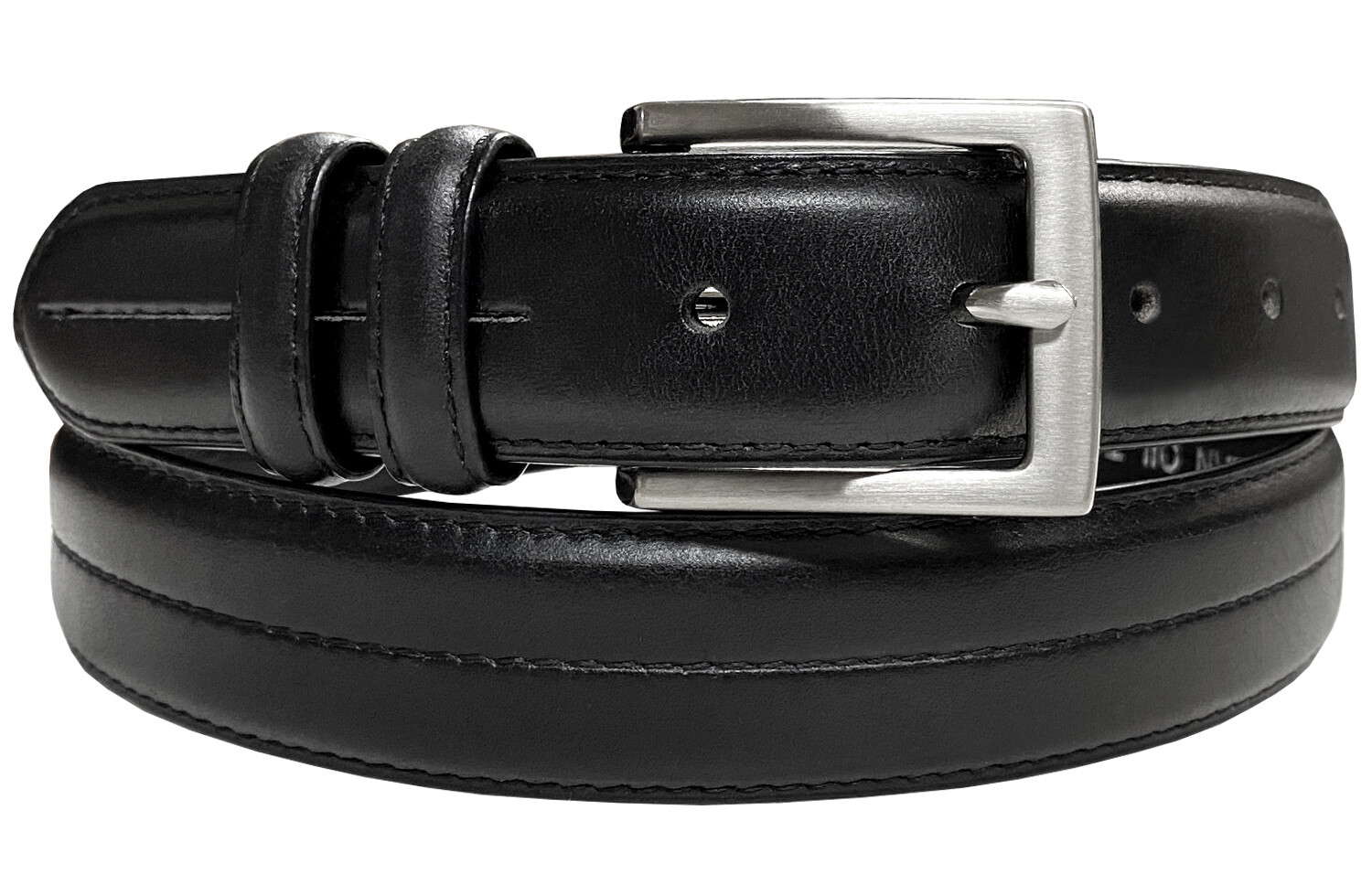 Goffredo Genuine Italian Leather Dress Belt - 1 1/8" (30mm) Wide, Oil-Tanned, Brown, Size 38