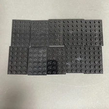 Lego Baseplates Black 6 x 4 Replacement Add-on Parts Pieces Lot of 10