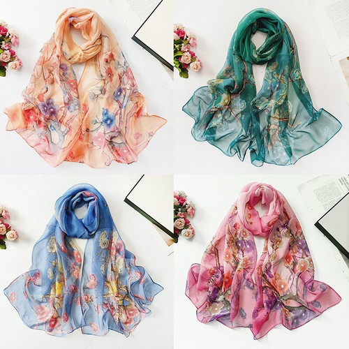 Long Soft Chiffon Scarf Plain Sheer Wrap Shawl Womens Large Stole Neck Scarves♧ - Picture 5 of 93