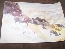 Original Watercolor By Peg Humphreys, View of the Valley 14" x 9.75"