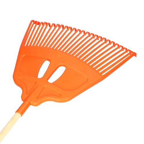 57 cm Wide Heavy Duty Plastic Rake Head Lawn Leaf Leaves Garden + 120 cm Handle - Picture 23 of 24