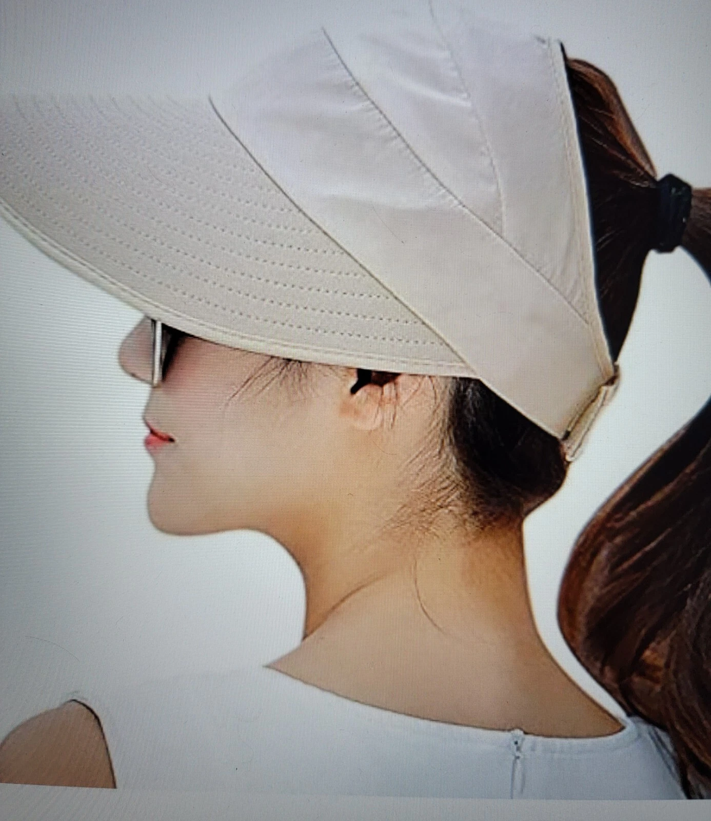 Wide Brim Foldable Adjustable Visor Sun Hat Outdoor UV Protection UPF50+Lanyard