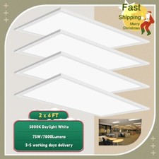 4 Pack LED Flat Panel Troffer 2x4 Foot 75Watt, Edge-Lit Drop Ceiling Light,5000K