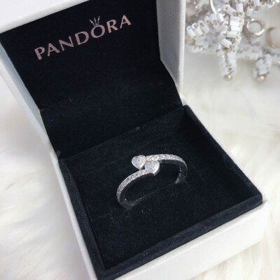 NEW Authentic PANDORA ss 925 Ale Forever Hearts CZ Stackable Ring 191023CZ 