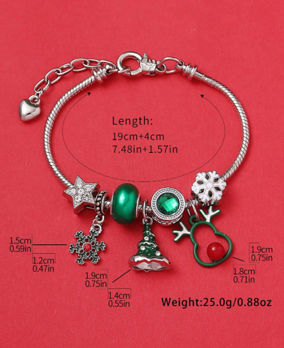 Sterling Silver Bracelet Stainless Steel snow CHARMS Holiday Birthday Gift - Picture 26 of 26