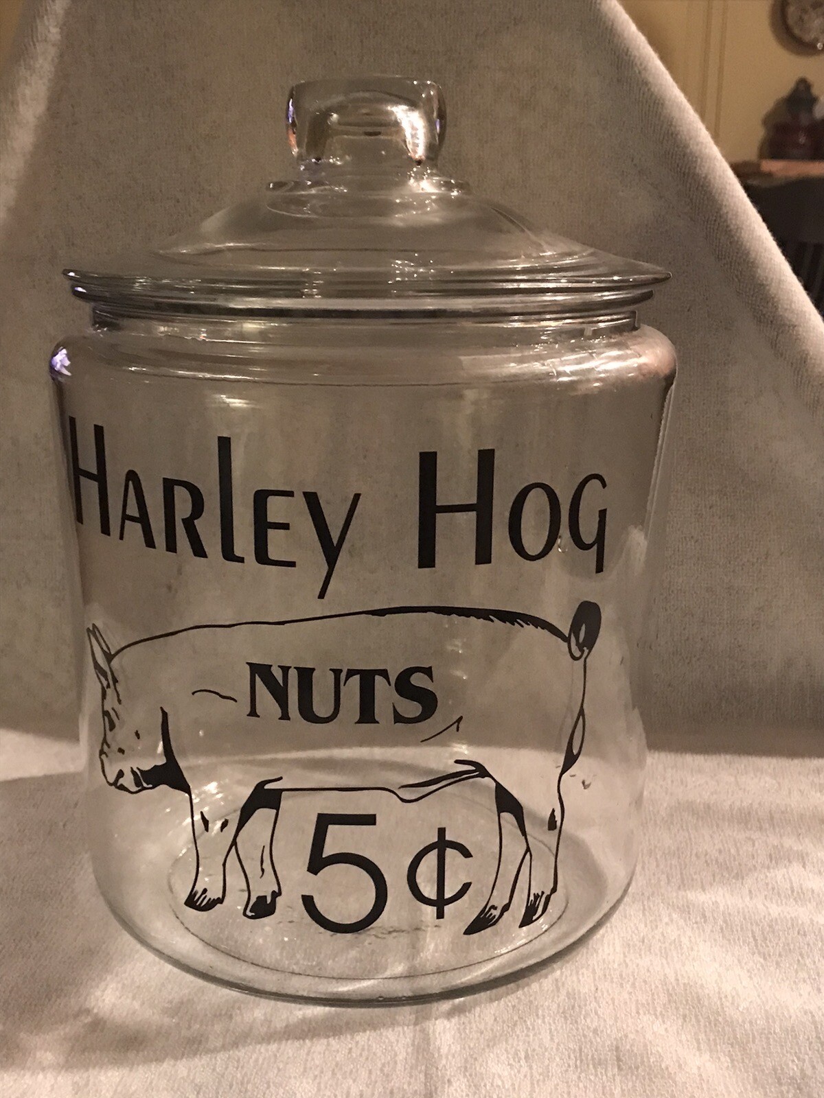 Harley Hog Nuts 5 cents covered jar eBay