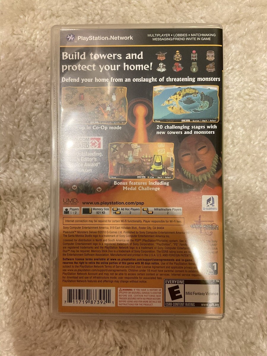 Pixel Junk Monsters Deluxe Sony Playstation PSP Video Game