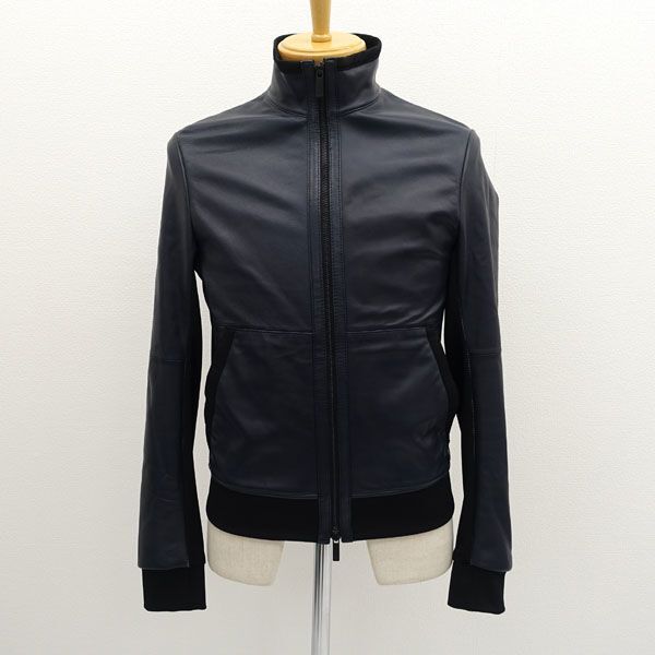 ジャケット・アウター 00s emporio armani zipup riders jacket Emporio Armani Riders Jacket Navy Black Leather Men's Size
