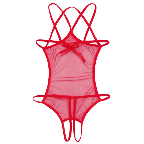 Womens Sexy One Piece Swimsuit Mesh Sheer Monokini Swimwear Babydoll Nightwear - Picture 62 of 87
