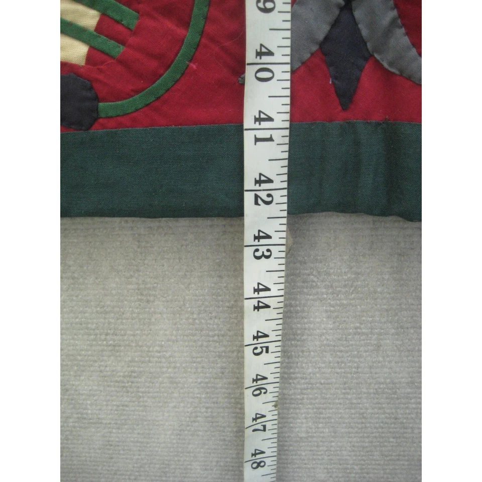 Apliques hechos a mano edredón floral decoración de pared artesanal cosido 42 x 42 pulgadas mancha Foto 3 de 4