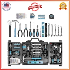 144-Piece Home Tool Kit with Storage Box, Hammer, Pliers, Wrenches & More