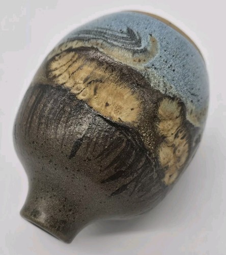James McAnallen Signed Studio Art Pottery Salt Glaze Bud Vase Lakeside Cattails - Picture 18 of 21