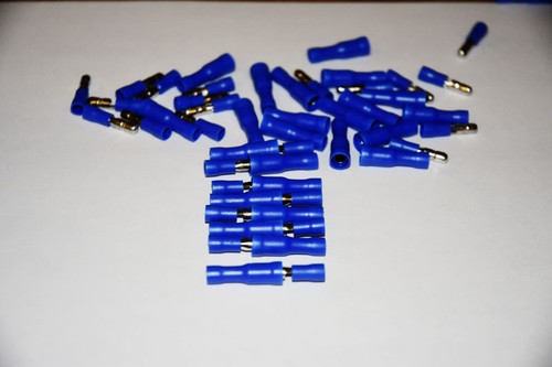 US.Seller - Blue Male Female Bullet Connector Crimp Terminals Wiring 12 pcs - Picture 3 of 4