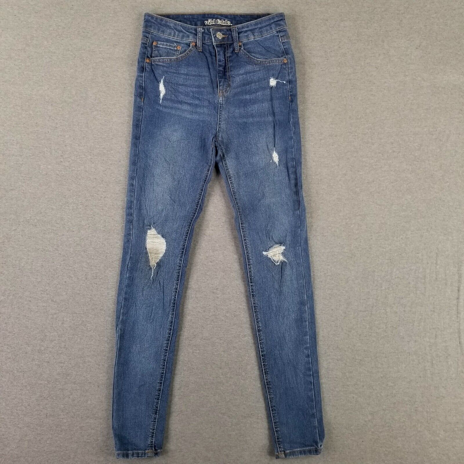 Wild Fable Size 4 High Rise Skinny Jeans Stretch Distressed