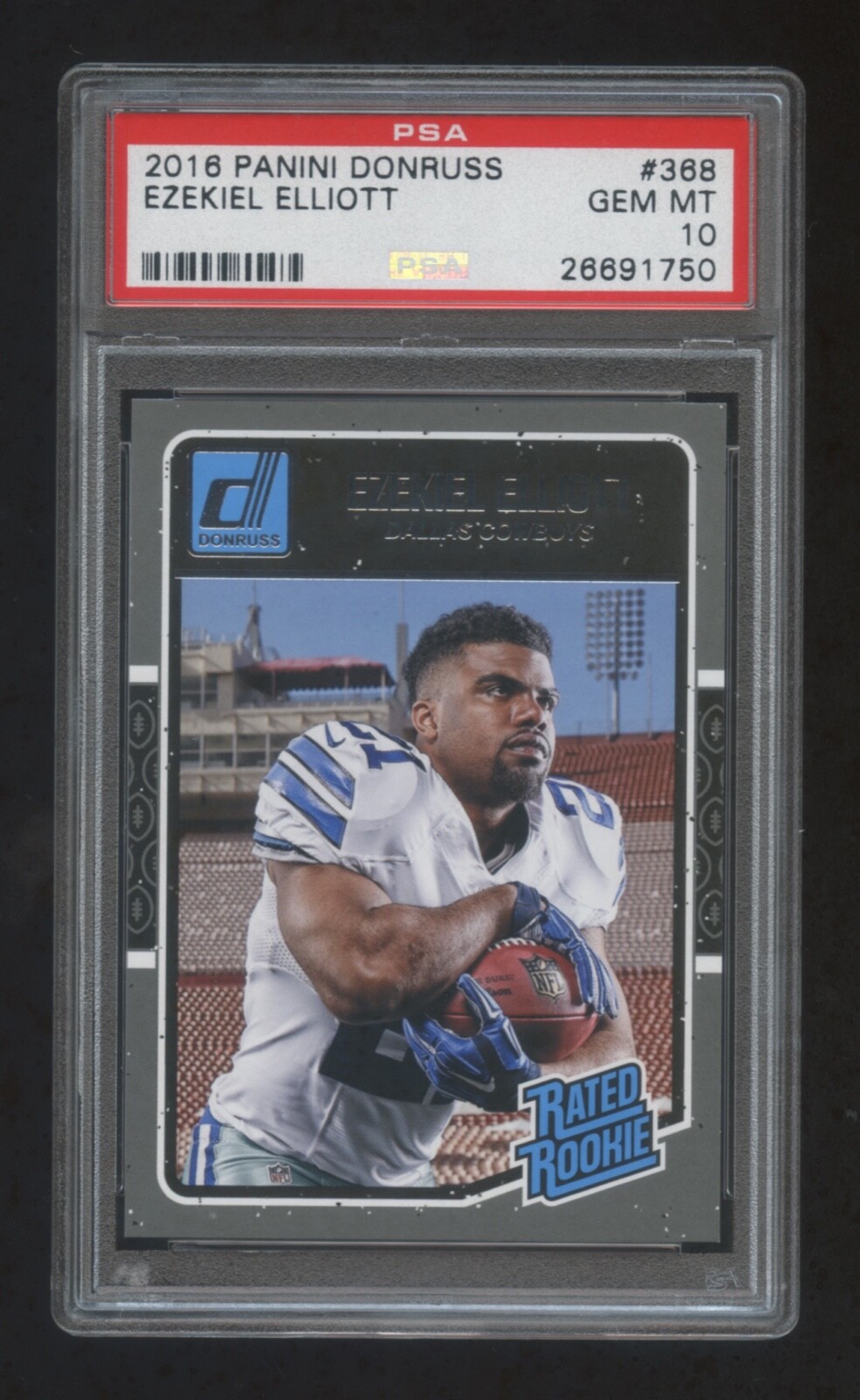 PSA 10 EZEKIEL ELLIOTT 2016 DONRUSS RATED ROOKIE SP #368 COWBOYS SUPERSTAR RB !