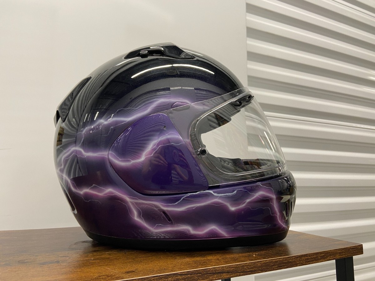 bluetooth motorcycle helmets purple Arai Purple Lightning W/BLUETOOTH - Full Face Motorcycle Helmet - ONLY WORN  ONCE