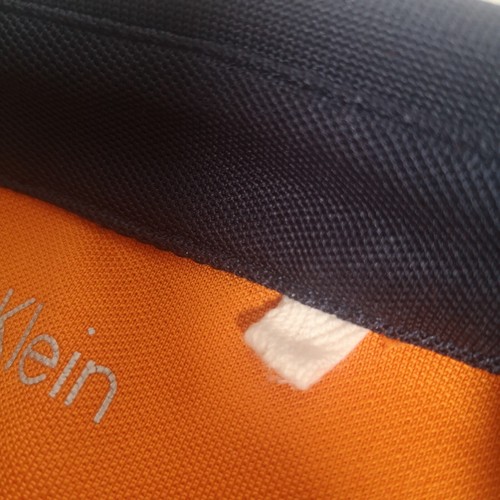 Calvin Klein Mens Golf Polo Shirt Orange & Black Medium Polyester Short Sleeve - Picture 17 of 24