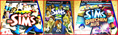 PS2 3 SIMS GAMES- SIMS 1 + SIMS 2 + SIMS BRECHEN AUS * REAL LIFE SIMULATION *
