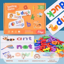Wooden Spelling Game Preschool Learning Montessori Toy for Group Game Kids 2-12