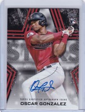 2023 Topps Series 1 Baseball Stars Auto Black Oscar Gonzalez Guardians RC /199