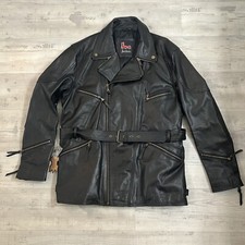 Vtg Nwt Lm Jackets Biker Leather Jacket Women’s 3xl Moto Zip Belted Long-line