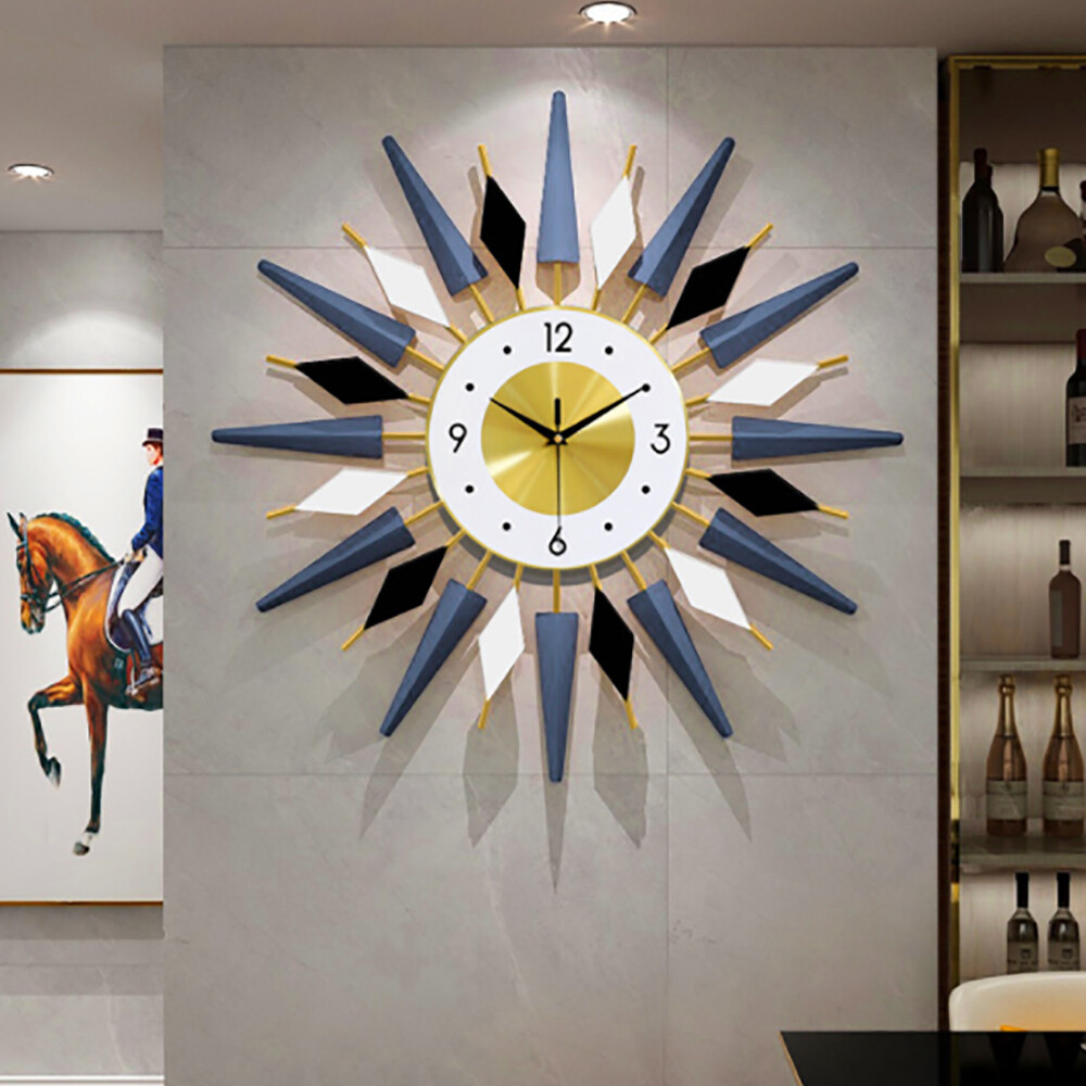 23.6 Inch Large Retro Metal Art Clock Mid Century Modern Wall Vintage Wall Clock