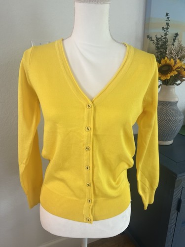 Women Button Open Front Long sleeve Cardigan Girls Lightweight Sweater Small - Picture 2 of 6