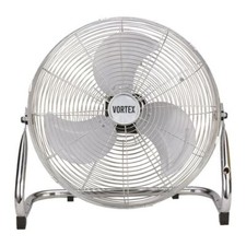 Floor Fan UK Three Speed Chrome Metal 12" Air Circulator Movement Free Standing