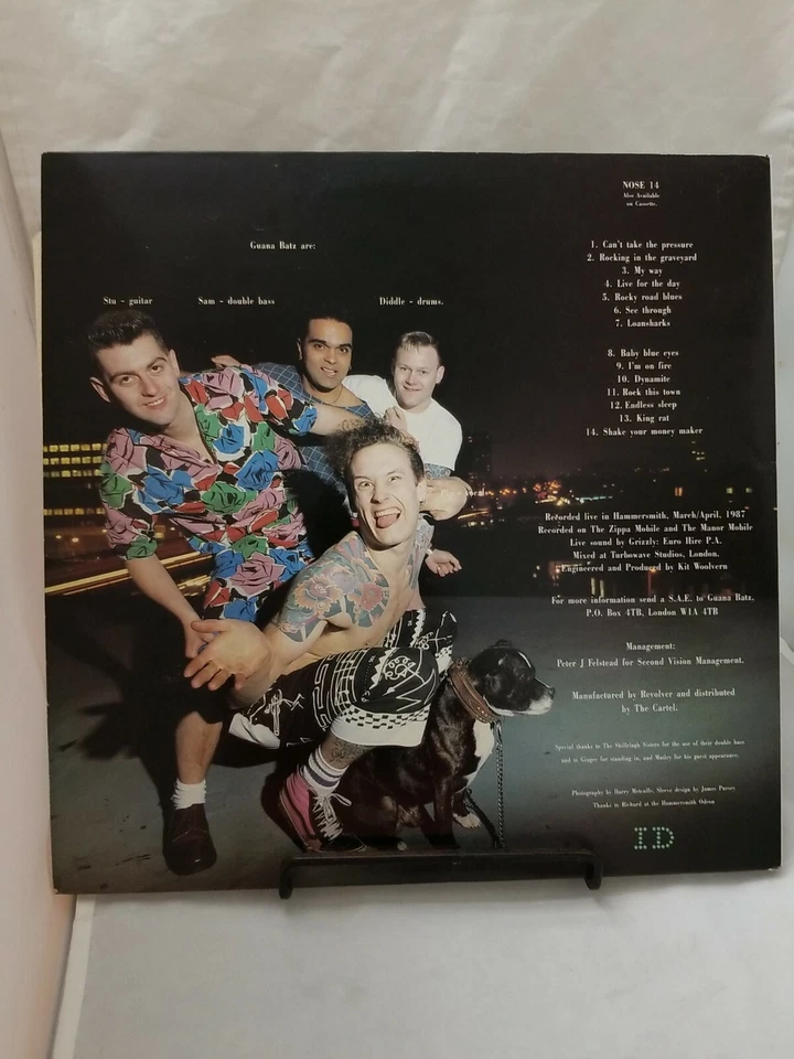 Guana Batz - Live Over London 1987 LP Gatefold Vinyl Rockabilly NOSE 14 VG+ - Image 2 of 4