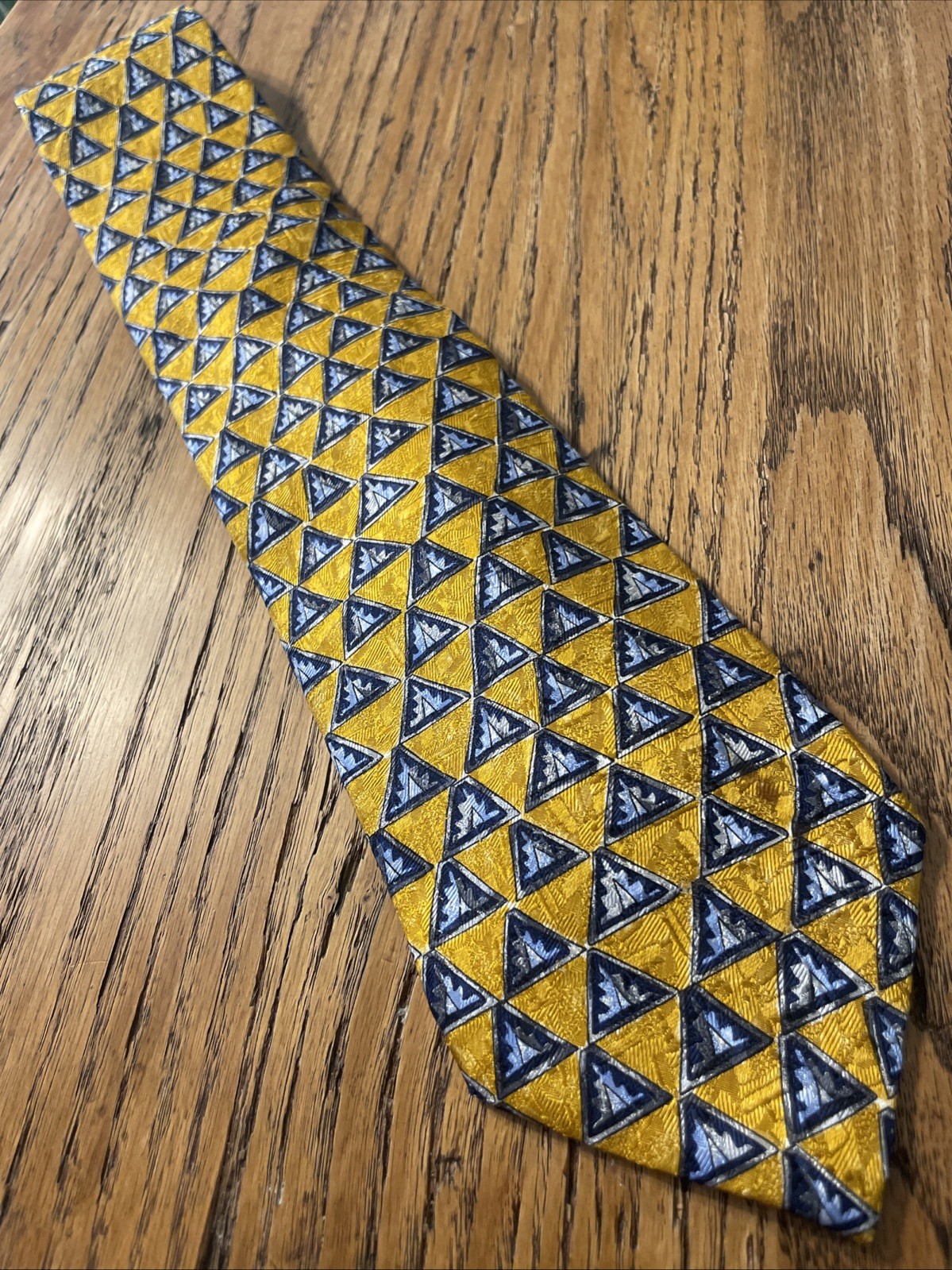 Vintage EUC Ermenegildo Zegna Silk Geometric Tie Jacquard Necktie Made In Italy
