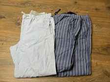 Set Of 3 Gap Mens Blue Striped Pajama Sleep Pants Size Medium