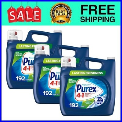 Purex Fresh Mountain Breeze Liquid Laundry Detergent, 250 fl oz, 192 Loads,3pack