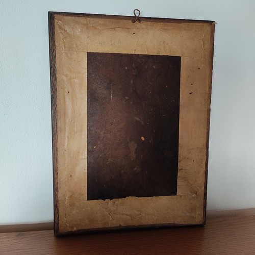 Alte Hinterglasmalerei Jesus am Kreuz Leidenswerkzeuge gerahmt 19.Jhd.? Christi - Bild 2 von 24