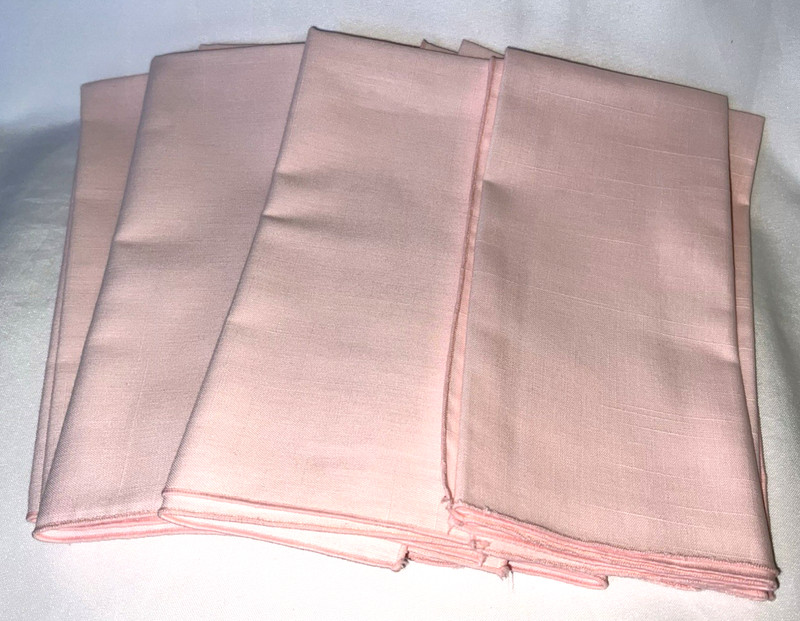 Baby Pink Linen Dinner Napkins Set 8 - 21.5” X 21.5”