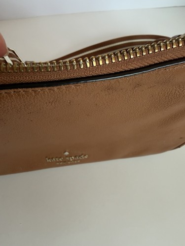 Kate Spade Rosie Small Crossbody Pebbled Leather Camel Brown Tan Stripe Strap - Picture 5 of 11