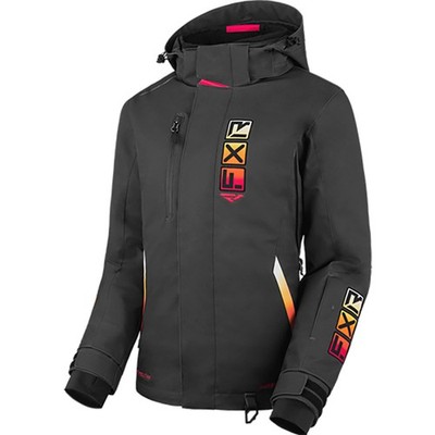 FXR Womens Evo FX Snowmobile Jacket F.A.S.T. 3.0 Insulated Asphalt/Sunrise