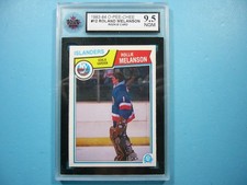 1983/84 O-PEE-CHEE NHL HOCKEY CARD #12 ROLLIE MELANSON ROOKIE RC KSA 9.5 NGM OPC. rookie card picture