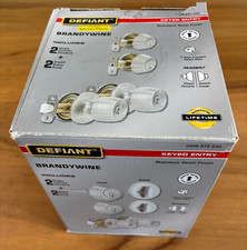 Defiant Brandywine Keyed Entry Lockset 4-Piece Stainless Steel Open Box 17721